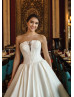 Beaded Strapless Ivory Satin Corset Back Wedding Dress Beaded Strapless Ivory Satin Corset Back Wedding Dress